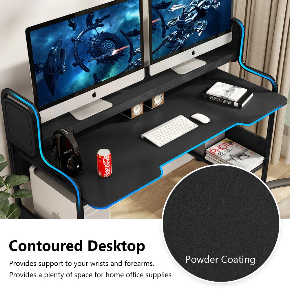 Tribesigns Gaming Desk, 55-Inch Computer Desk with Monitor Shelf