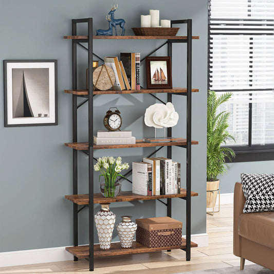 Tribesigns Bookshelf, 5 Tier Bookcase Display Shelf Unit