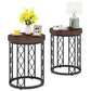 Tribesigns End Table, Round Side Table Nightstand with Metal Frame