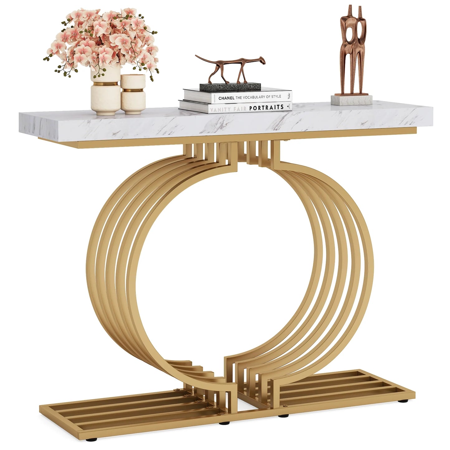 Tribesigns Console Table, 40 inch Entryway Sofa Table with Gold Base