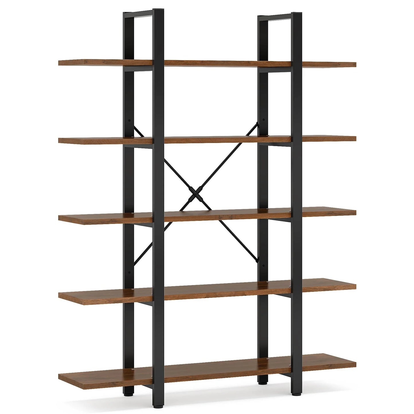 Tribesigns 5-Tier Bookshelf, Vintage Industrial Style Bookcase