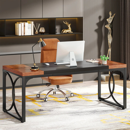 Tribesigns Executive Desk, 62.99" Office Computer Desk with Metal Frame