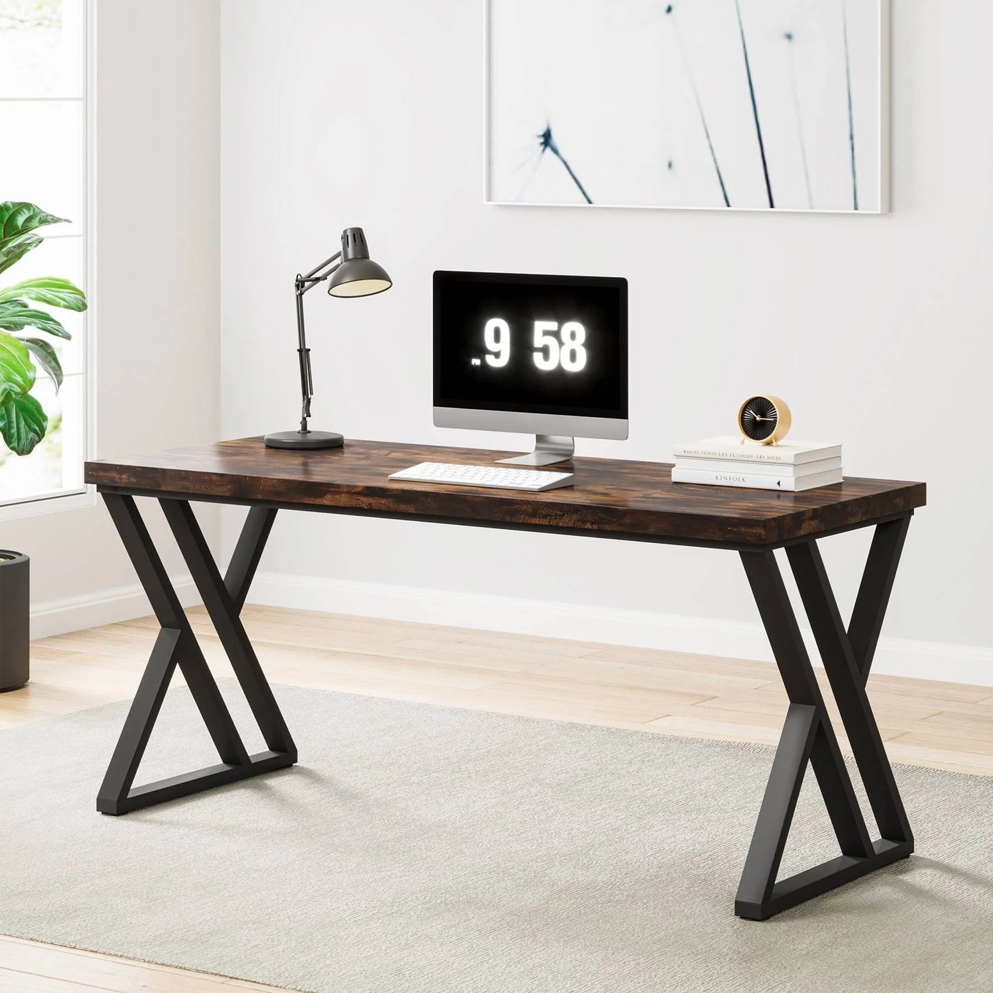 Tribesigns Computer Desk, 55" Heavy Duty Writing Desk