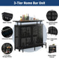 Tribesigns Bar Unit, 3 Tier Liquor Home Bar Table with Stemware Racks