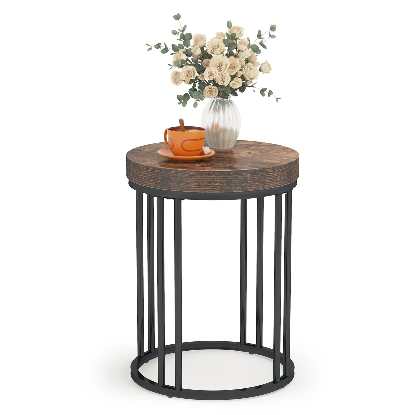 Tribesigns End Table, Modern Round Side Table, Small Nightstand