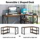 Tribesigns L-Shaped Desk, Reversible Corner Computer Desk with Shelves