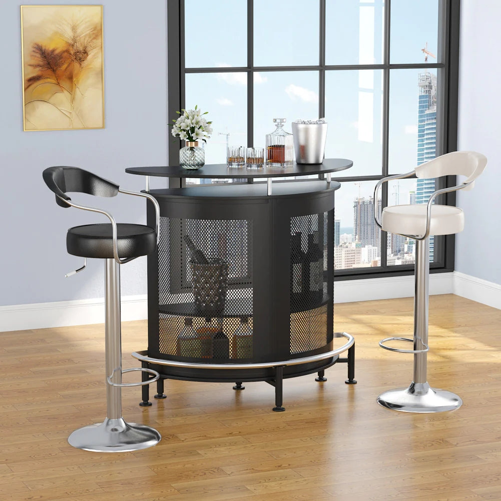 Tribesigns Bar Unit, 3 Tier Home Liquor Bar Table Modern Bar Cabinet