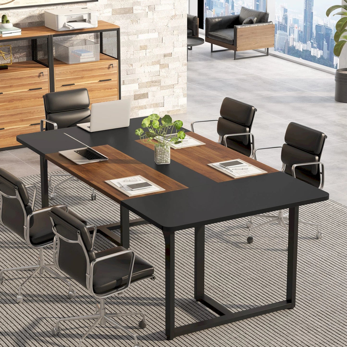 Tribesigns Conference Table, 6FT Rectangle Meeting Table for 8 People