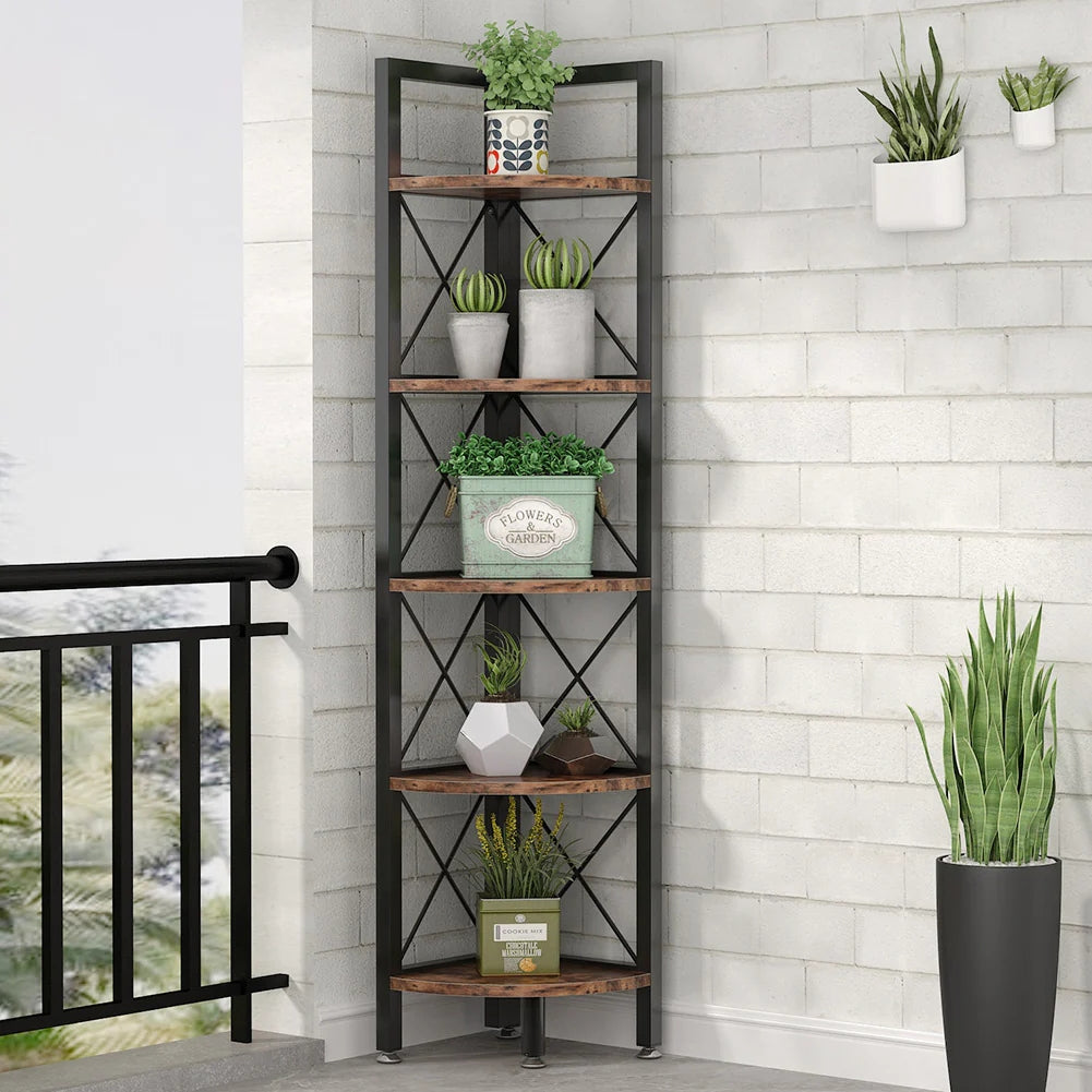 Tribesigns Corner Shelf, 5 Tier / 6Tier Corner Bookshelf Bookcase for Small Space