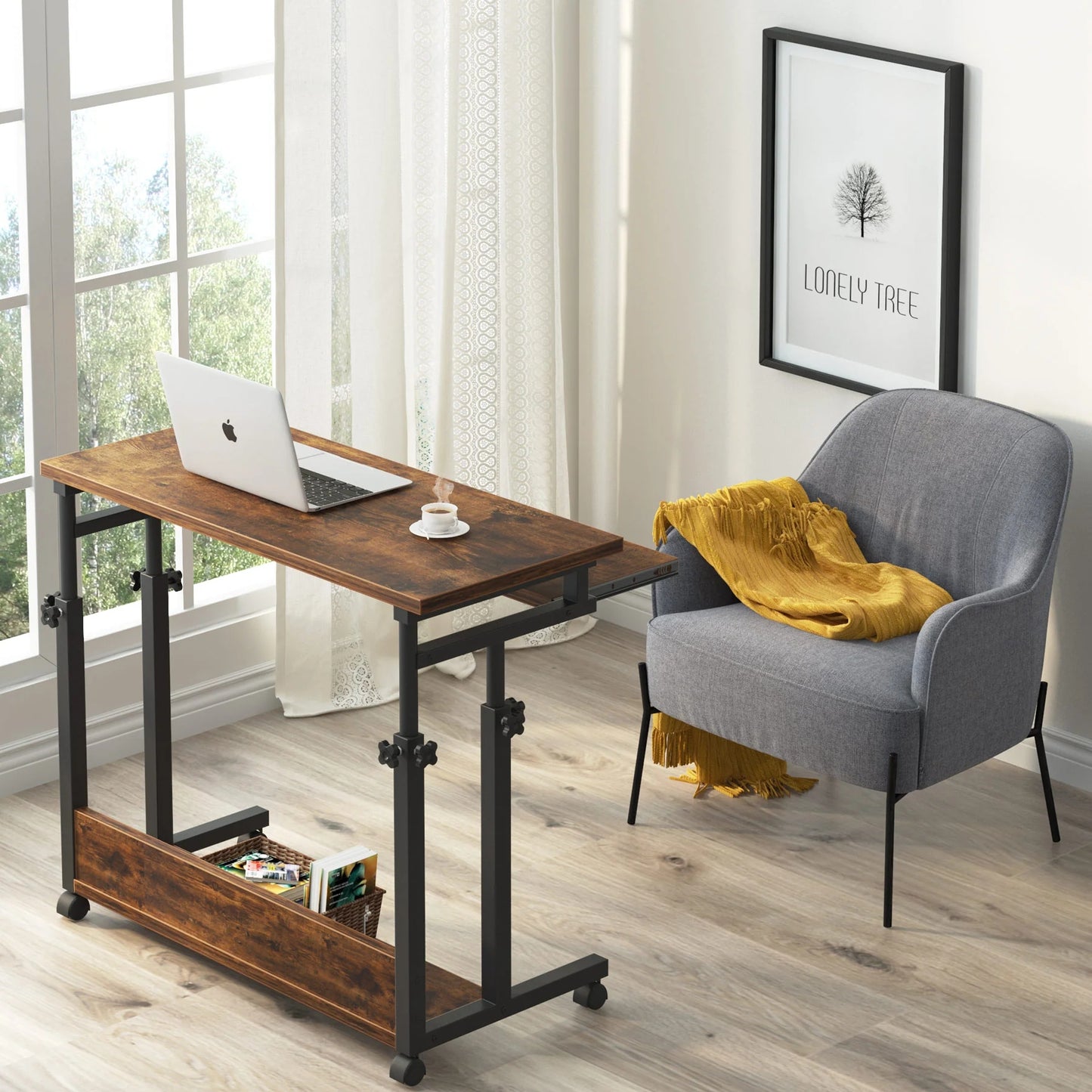 Tribesigns Height Adjustable Desk, Rolling Standing Desk Portable Desk
