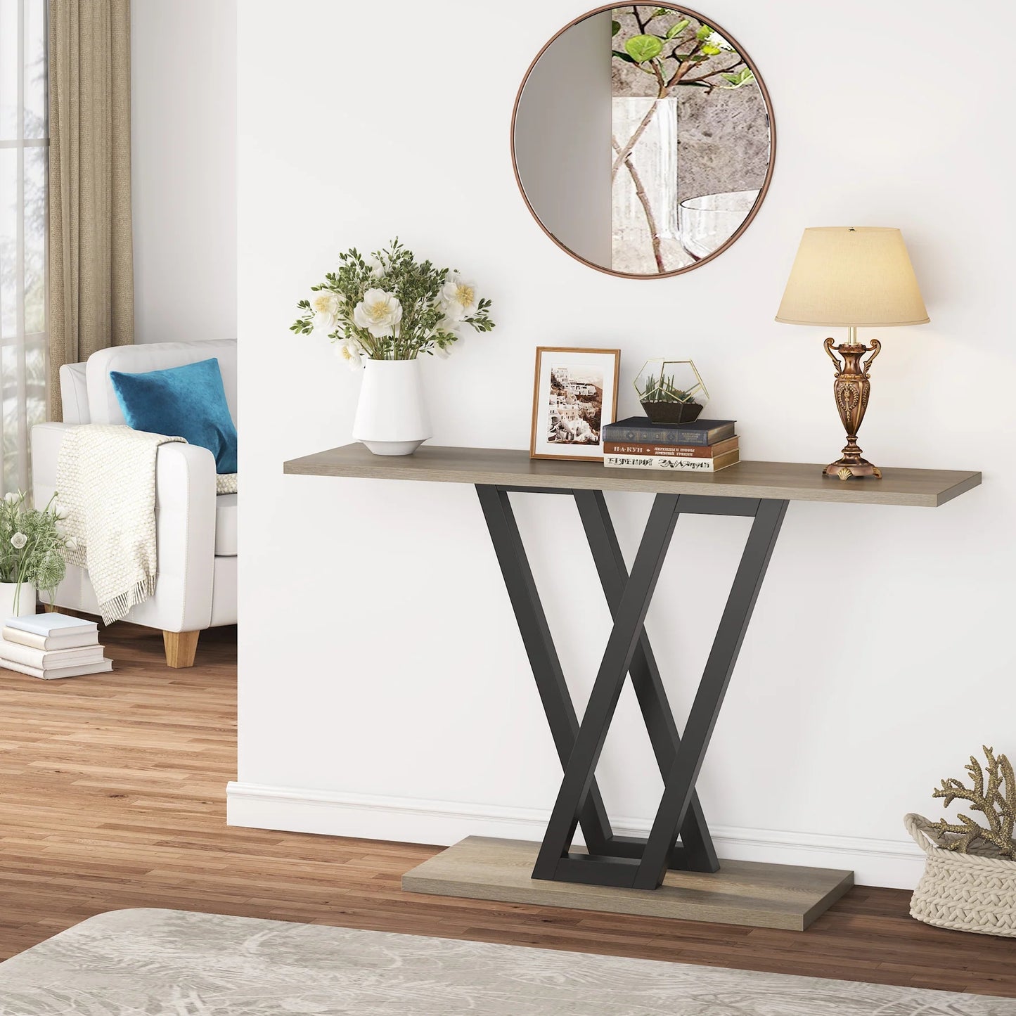 Tribesigns 43 Inch Console Table, Industrial Entryway Hallway Table