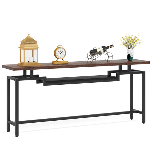 Tribesigns Console Table, 70" Sofa Table with 2 Tier Storage Shelves