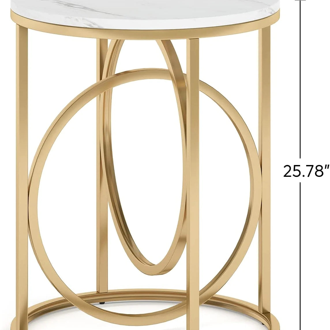 Tribesigns End Table, Modern Round Sofa Side Table with Faux Marble Top