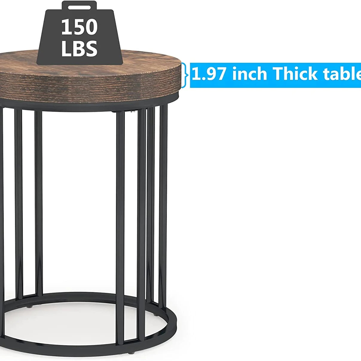 Tribesigns End Table, Modern Round Side Table, Small Nightstand