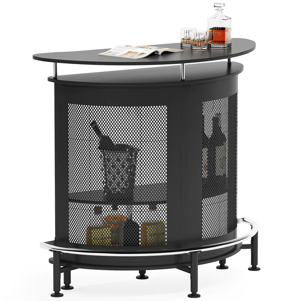 Tribesigns Bar Unit, 3 Tier Home Liquor Bar Table Modern Bar Cabinet