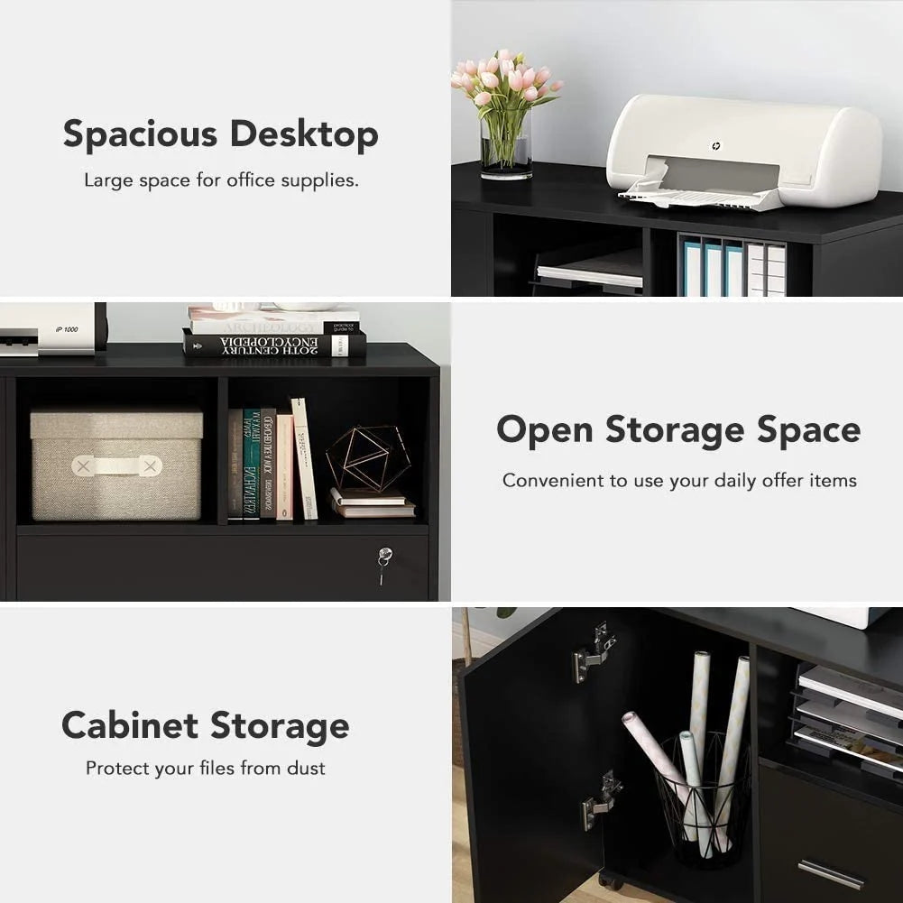 Tribesigns File Cabinet, Modern Mobile Filing Cabinet with Lock and Drawer