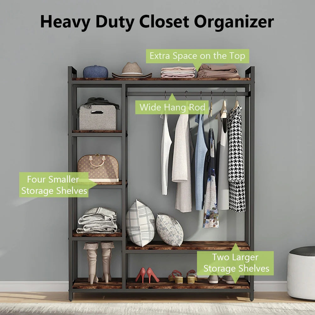 Tribesigns Freestanding Closet Organizer, Portable Garment Rack