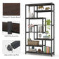 Tribesigns 8-Shelves Staggered Bookshelf, Industrial Etagere Bookcase