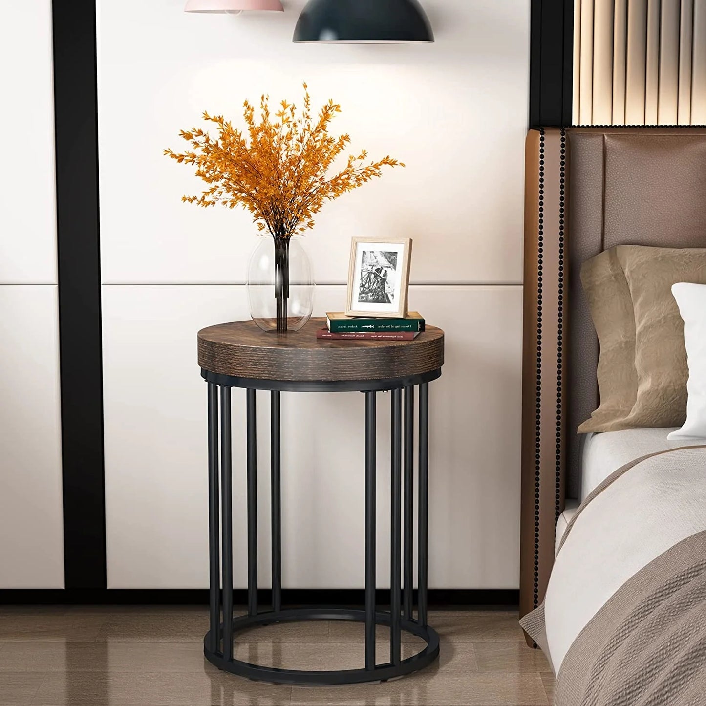 Tribesigns End Table, Modern Round Side Table, Small Nightstand