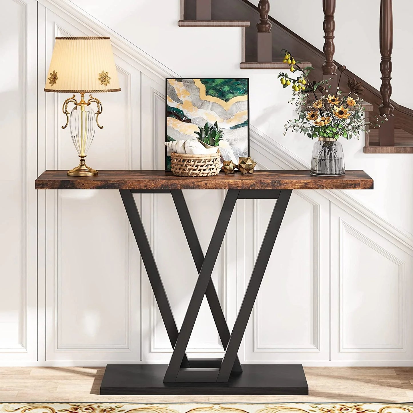 Tribesigns 43 Inch Console Table, Industrial Entryway Hallway Table