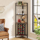 Tribesigns Wine Rack, 4 Tier Corner Shelf with Glass Holder