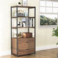 Tribesigns Bookshelf, 4 Tier Etagere Display Bookcase with 2 Drawers