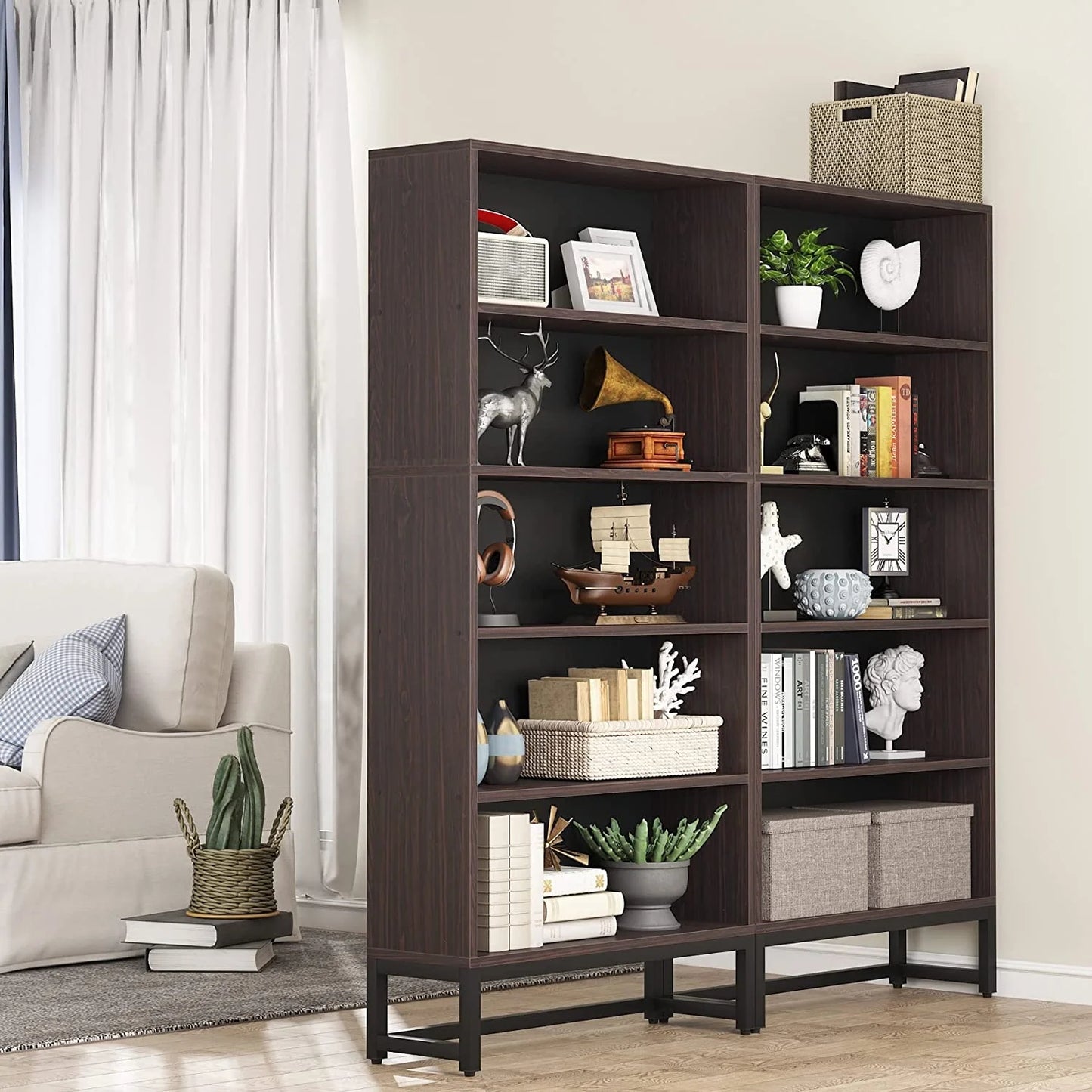 Tribesigns Tall Bookcase and Bookshelf, 70.8” Large Bookcases Organizer
