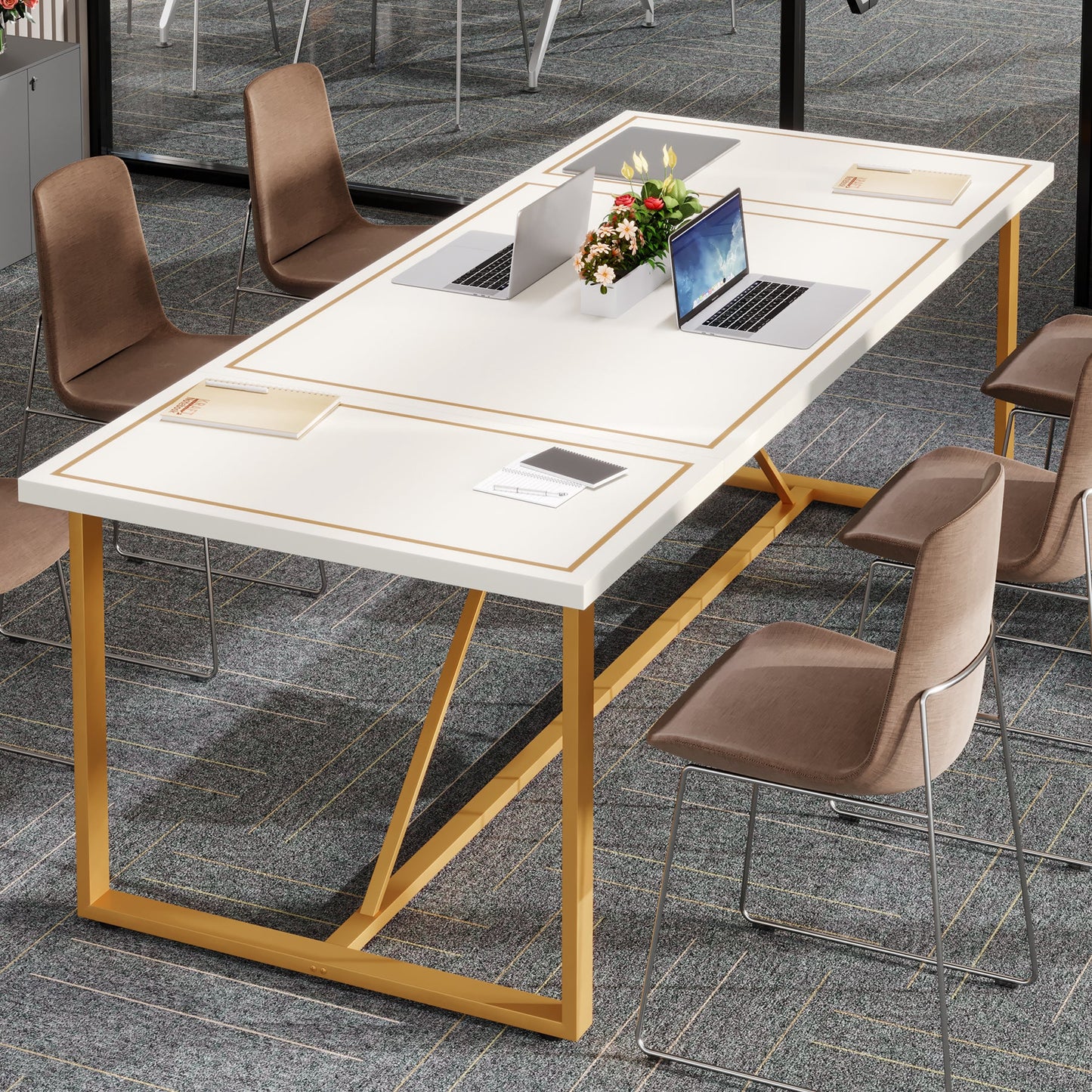 Tribesigns 6FT Conference Table, 70.9’’ Modern Large Executive Computer Desk