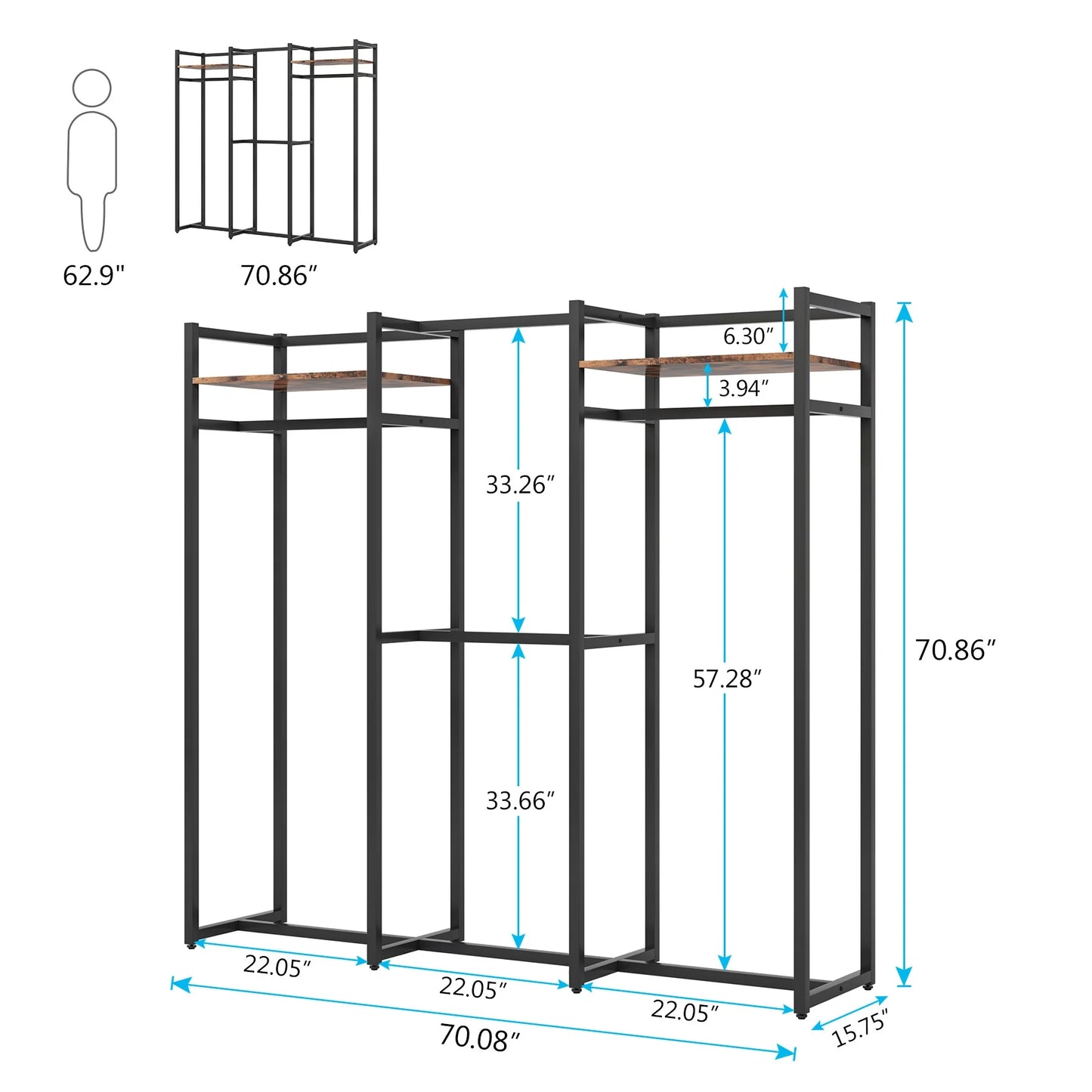 Tribesigns Freestanding Closet Organizer, Large Garment Clothes Rack