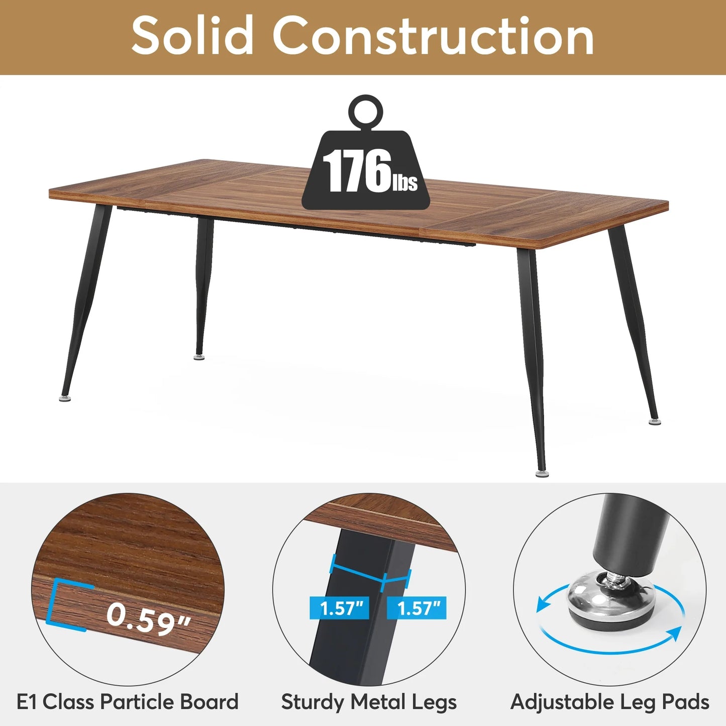 Tribesigns Dining Table, 70.9" Kitchen Dinner Table for 6 to 8 People