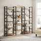 Tribesigns Bookshelf, Industrial Triple Wide 14 Shelves Etagere Bookcase