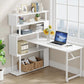 Tribesigns Rotating Desk, Reversible Computer Desk with 5 Shelves