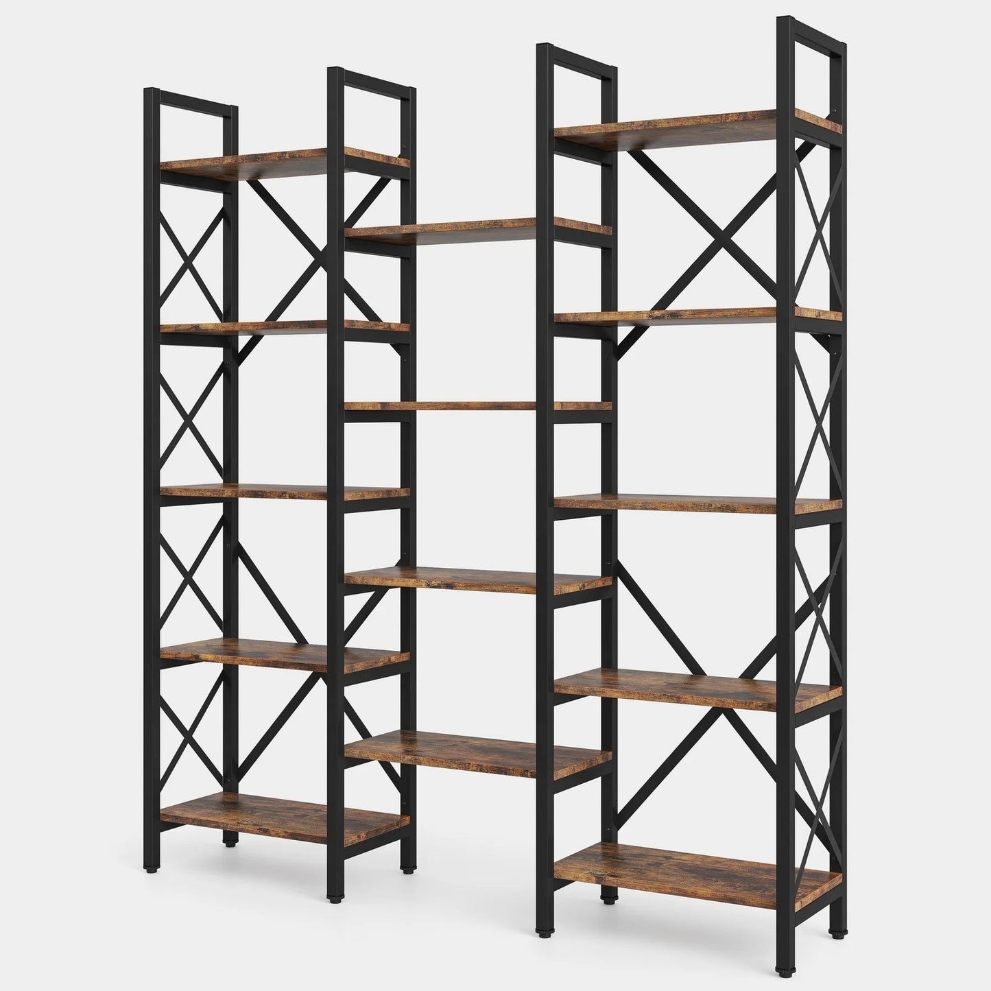 Tribesigns Bookshelf, 59" Triple Wide 5-Shelf Bookcase Display Rack