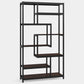 Tribesigns 8-Shelves Staggered Bookshelf, Industrial Etagere Bookcase