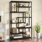 Tribesigns 8-Shelves Staggered Bookshelf, Industrial Etagere Bookcase