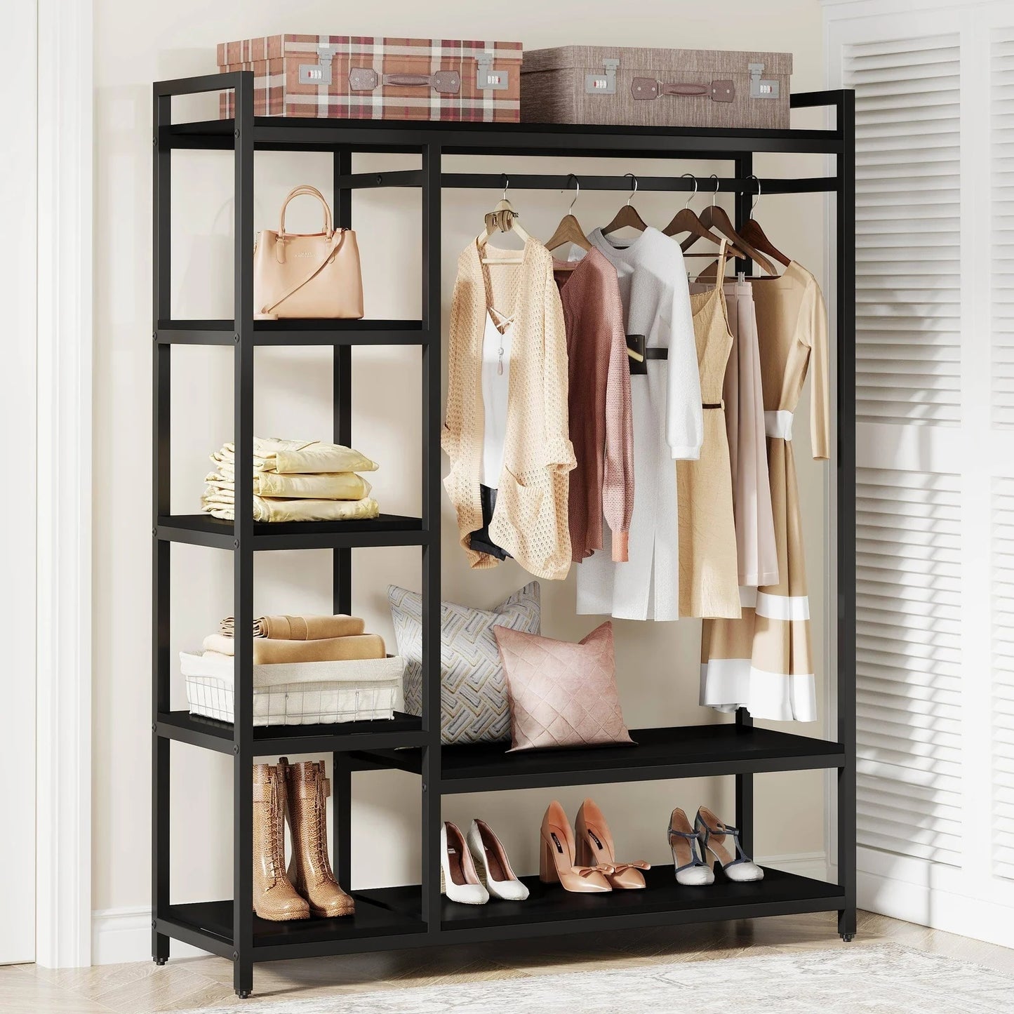 Tribesigns Freestanding Closet Organizer, Portable Garment Rack