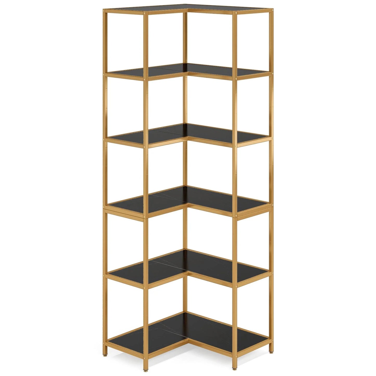 Tribesigns Corner Bookshelf, 70.5" L-Shaped 6-Shelf Etagere Bookcase