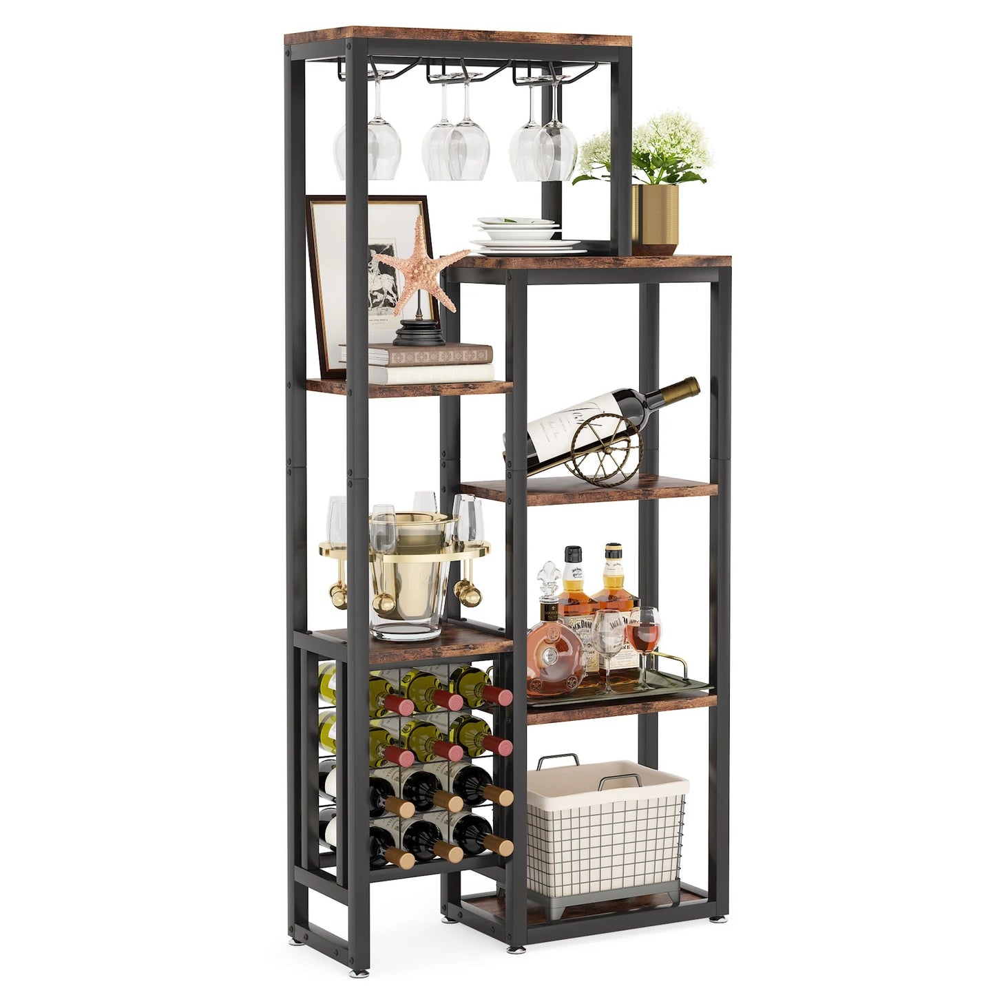 Tribesigns Wine Rack, 5-Tier Freestanding Wine Display Shelf