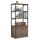 Tribesigns Bookshelf, 4 Tier Etagere Display Bookcase with 2 Drawers