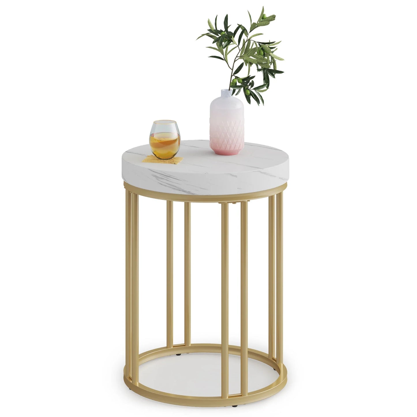 Tribesigns End Table, Modern Round Side Table, Small Nightstand