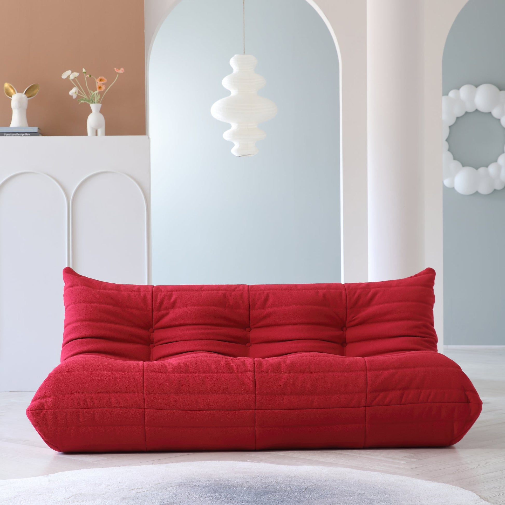 Caterpillar Sofa Couch Fiber Leather Orange – CurverK